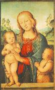 PERUGINO, Pietro Madonna with Child and Little St John a oil painting on canvas